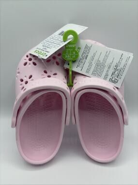 Crocs Floral Cut Classic Clog Light Pink Girl Kids Size C 11